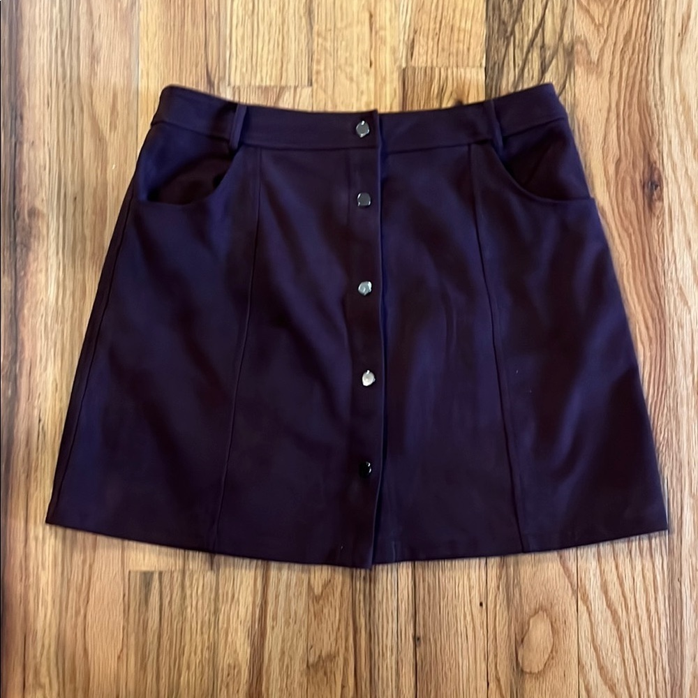 Naked Zebra Plum Button-Front Mini Skirt